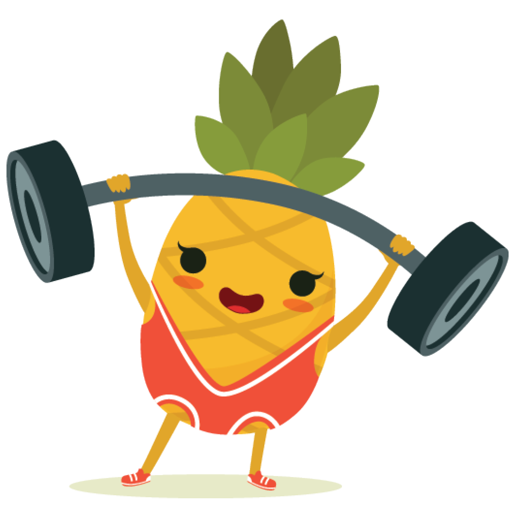 Pineapple lifting weights