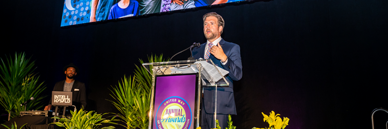 Peter Gannon at Podium at Annual Awards