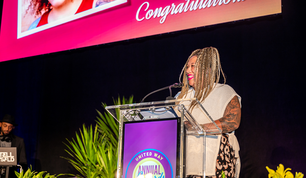 Jammella Anderson at podium