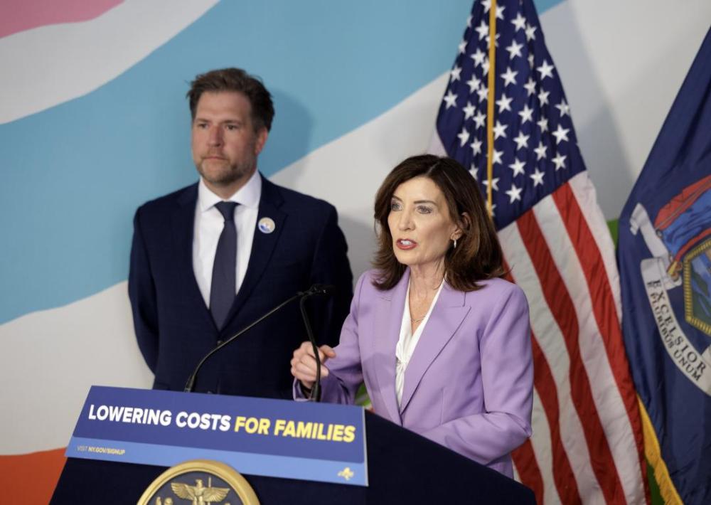 Gov. Hochul speaking at podium