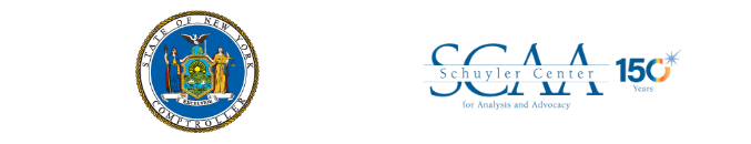 NYS Comptroller Logo and Schulyer Center Logo