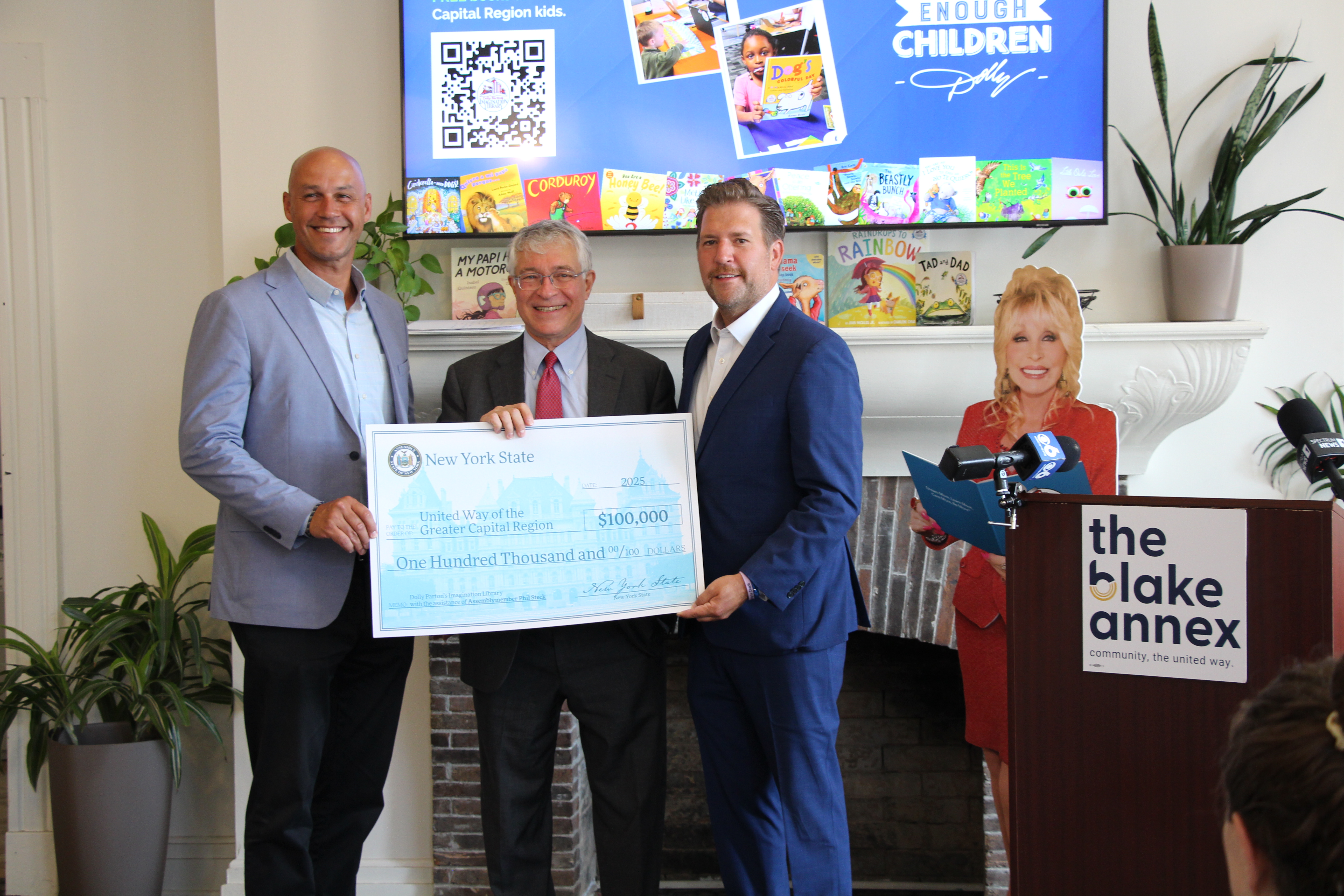 Check Presentation; Brian Sano, Peter Gannon, Assemblyman Phil Steck