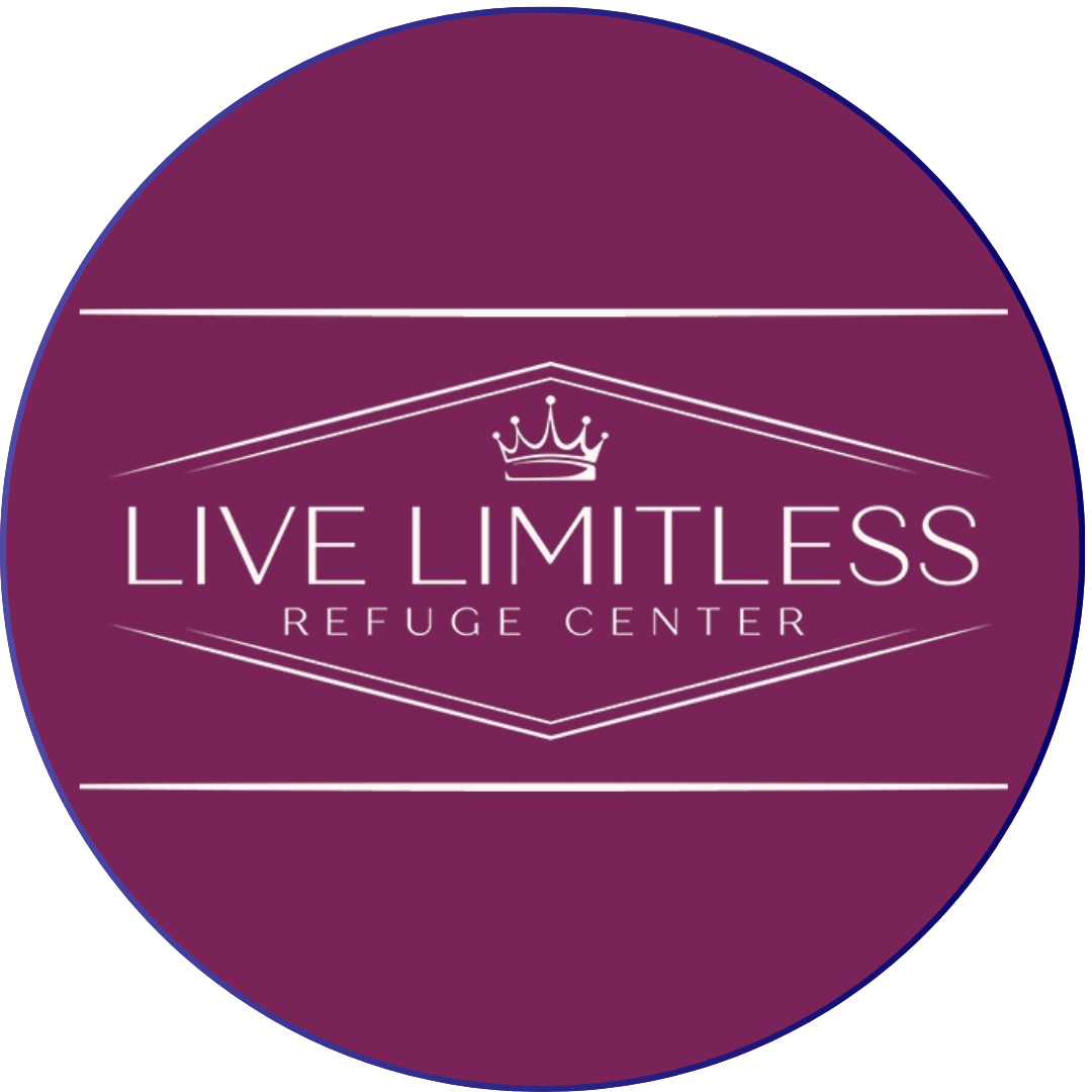 Live Limitless Refuge Center logo in circle with maroon background