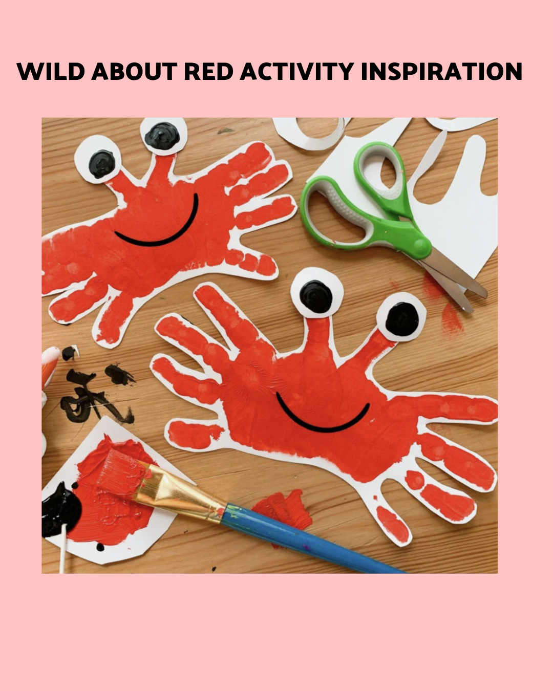 Red Hand Print Crab Craft