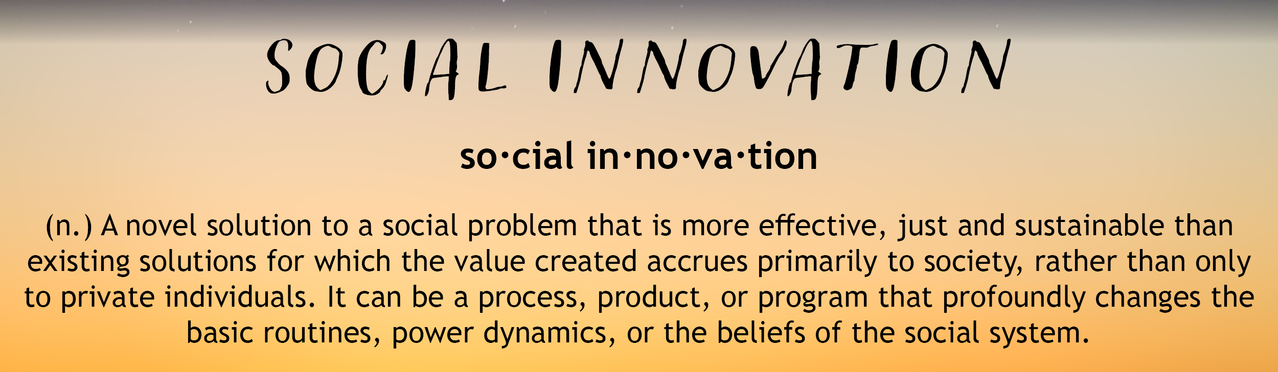 Social Innovation definition