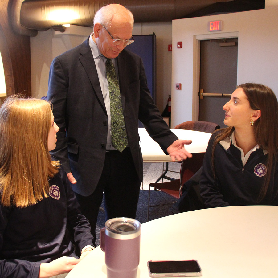 Congressman Tonko speaking with Cathoic Charities Students