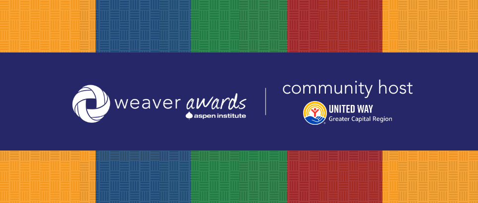 Orange, blue, green, red, orange color bars with weaver and United Way Logo