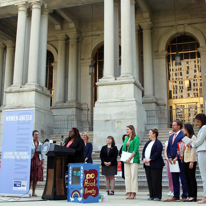 Press conference in front of City Hall
