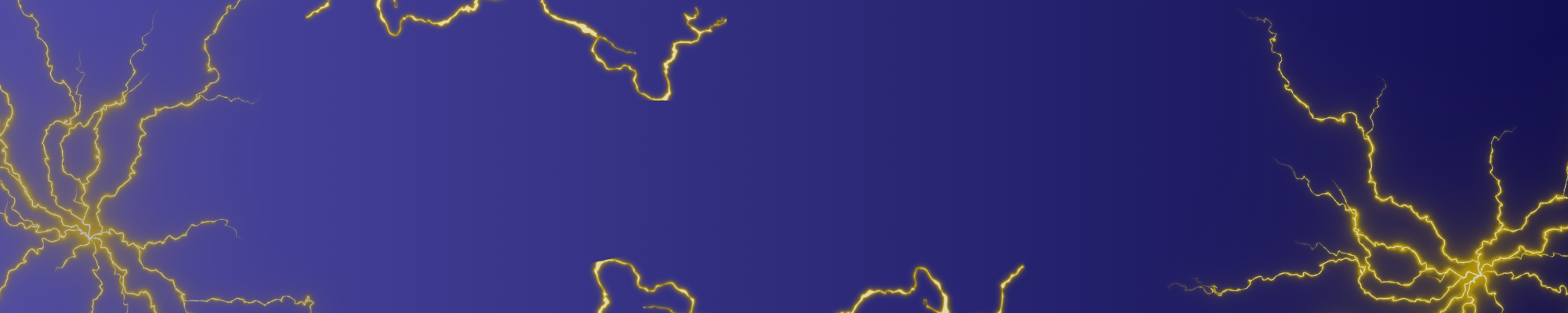 Electricity bolts on blue gradient background
