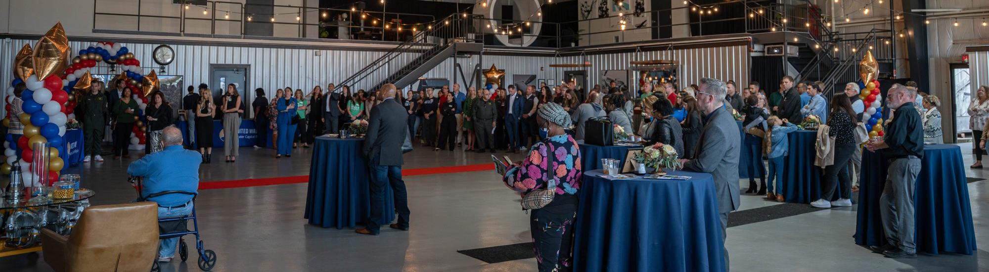 Room shot of event at Hanger 743