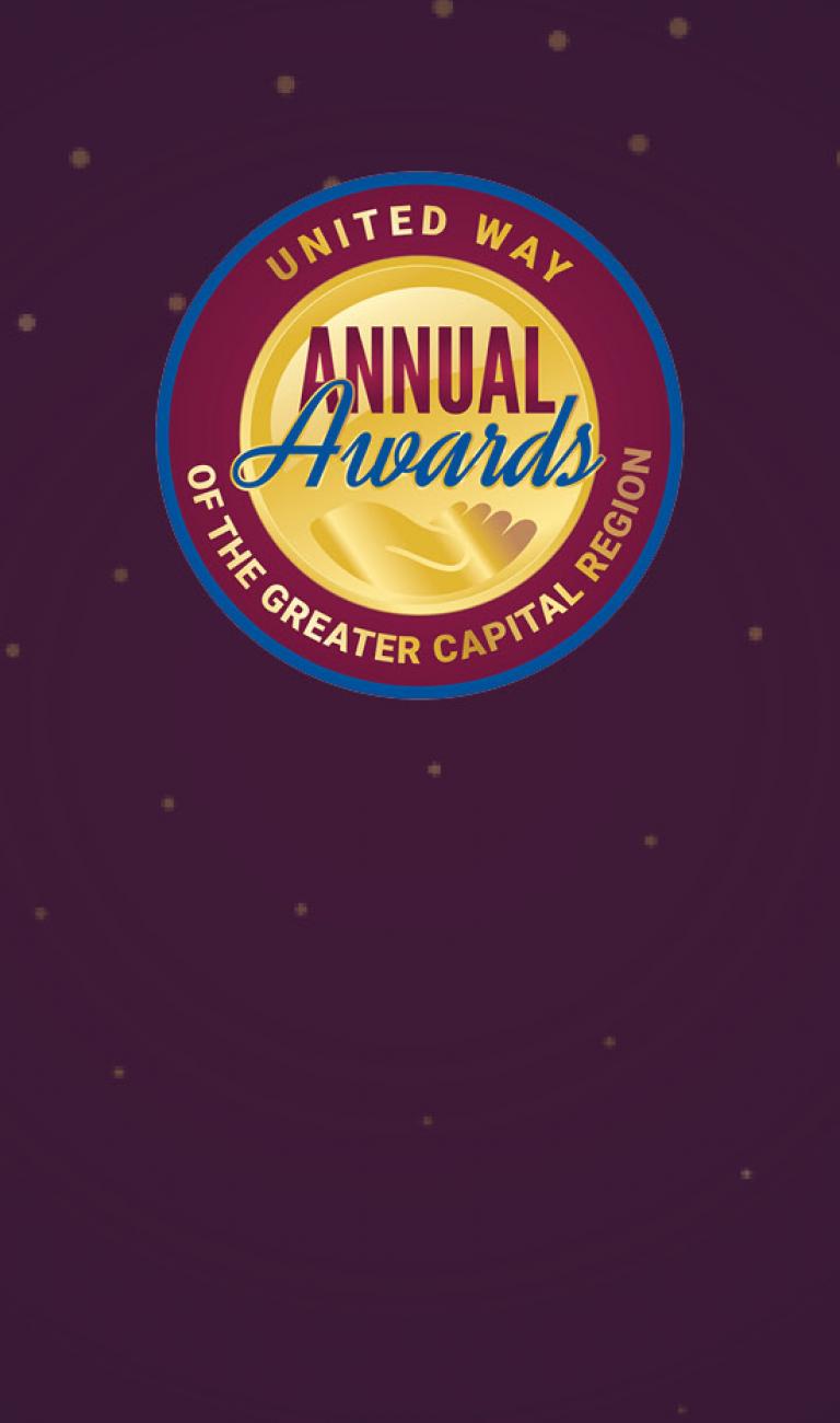 Annual Awards logo on maroon background