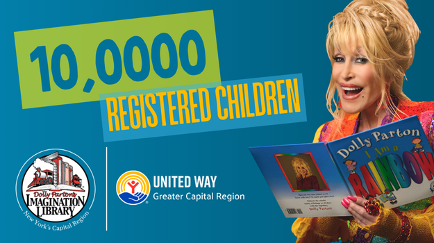 Dolly Parton reading book, 10K Registered Children