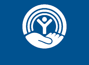 United Way Symbol on Blue Background